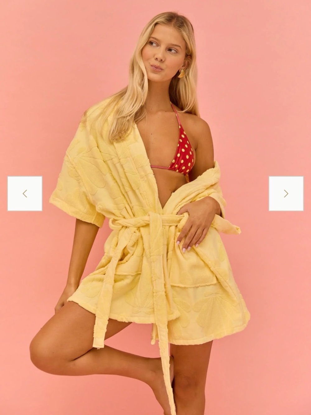 Yellow Terry Robe - Picture 2 of 5